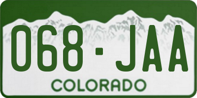 CO license plate 068JAA