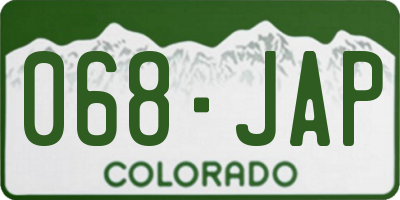 CO license plate 068JAP