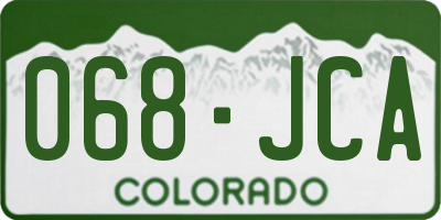 CO license plate 068JCA