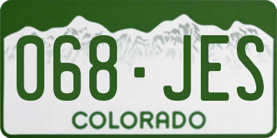 CO license plate 068JES