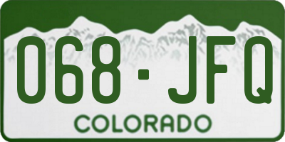 CO license plate 068JFQ
