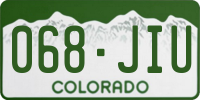 CO license plate 068JIU