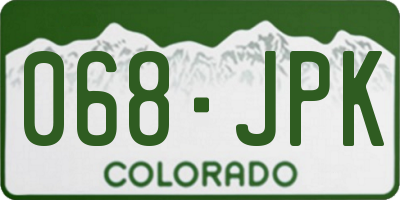 CO license plate 068JPK
