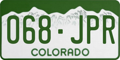 CO license plate 068JPR