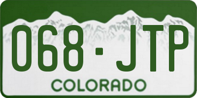 CO license plate 068JTP