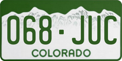 CO license plate 068JUC