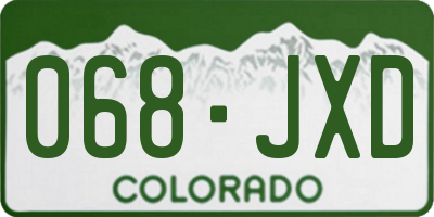 CO license plate 068JXD