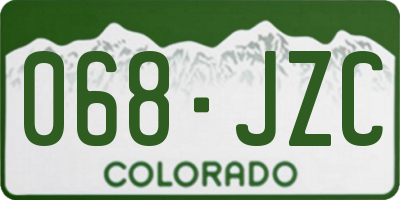 CO license plate 068JZC
