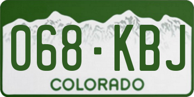 CO license plate 068KBJ