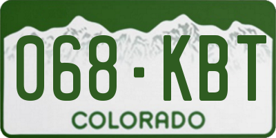 CO license plate 068KBT