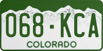CO license plate 068KCA