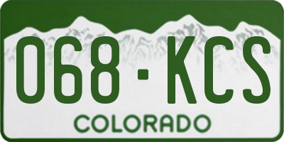 CO license plate 068KCS