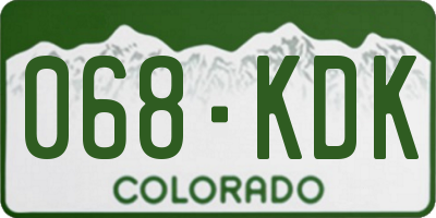 CO license plate 068KDK