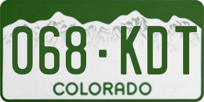 CO license plate 068KDT