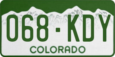 CO license plate 068KDY