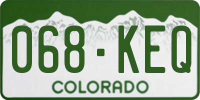CO license plate 068KEQ