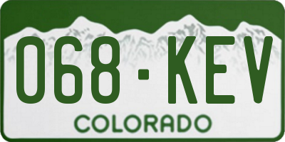 CO license plate 068KEV