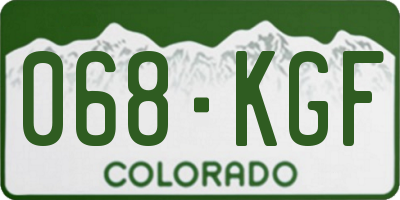 CO license plate 068KGF
