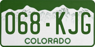 CO license plate 068KJG