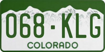 CO license plate 068KLG