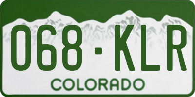CO license plate 068KLR