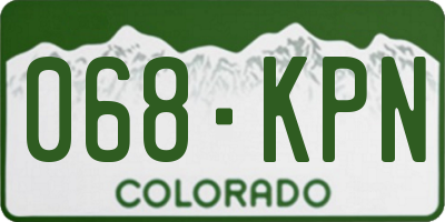 CO license plate 068KPN