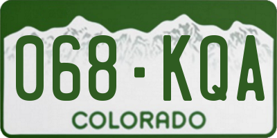 CO license plate 068KQA