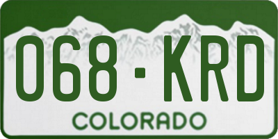 CO license plate 068KRD