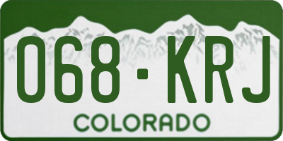 CO license plate 068KRJ