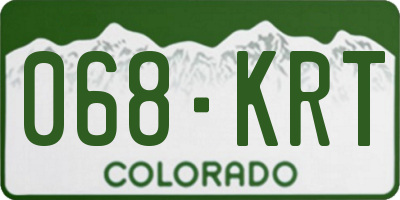 CO license plate 068KRT