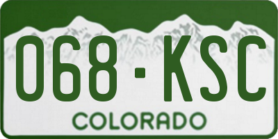 CO license plate 068KSC