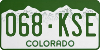 CO license plate 068KSE