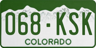 CO license plate 068KSK