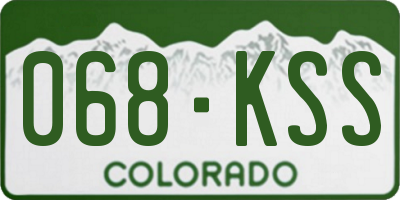 CO license plate 068KSS