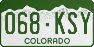 CO license plate 068KSY