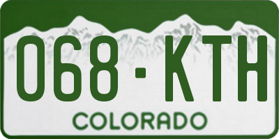 CO license plate 068KTH