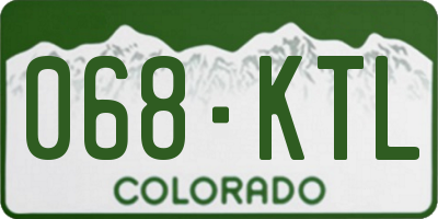 CO license plate 068KTL