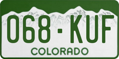 CO license plate 068KUF