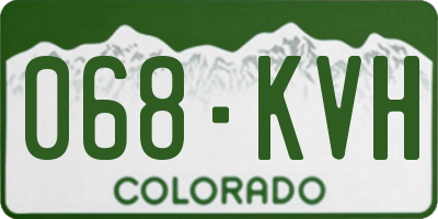 CO license plate 068KVH