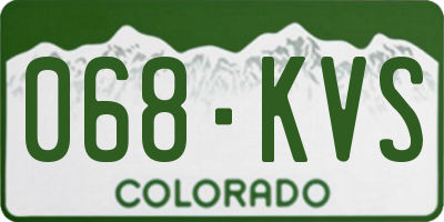 CO license plate 068KVS