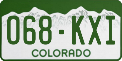 CO license plate 068KXI