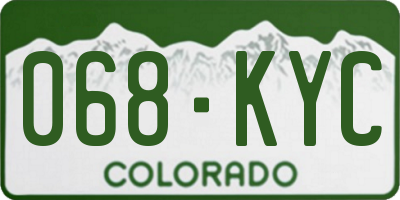 CO license plate 068KYC