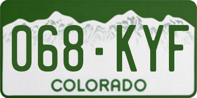 CO license plate 068KYF