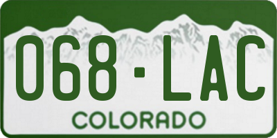CO license plate 068LAC