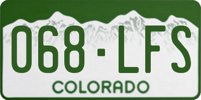 CO license plate 068LFS