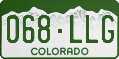 CO license plate 068LLG