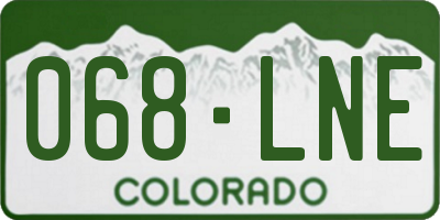 CO license plate 068LNE