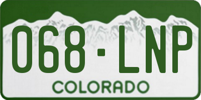 CO license plate 068LNP