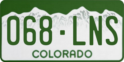 CO license plate 068LNS