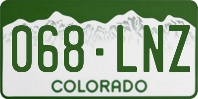 CO license plate 068LNZ